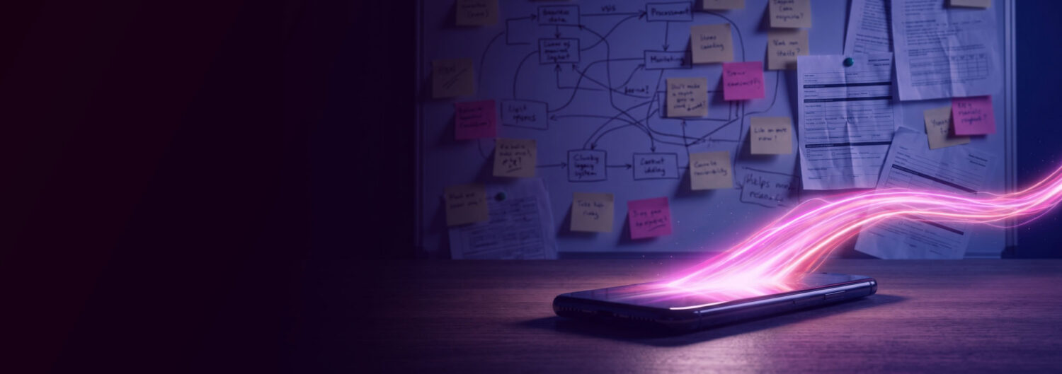 phone and post-its